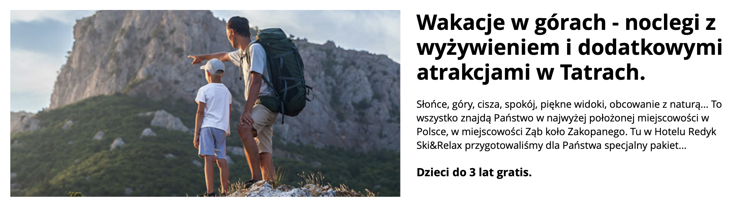 Wakacje w górach. Najlepsza cena.